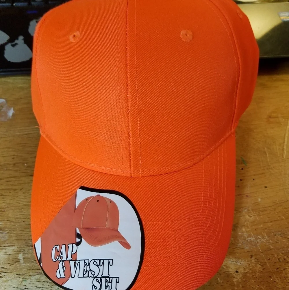 Cap & Vest Safety Color Orange OSFA Set Hunting